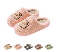 Home Slippers For Couple Womens Bear Slippers Lovely Animal Sliders Funny Novelty Sliders Cute House Shoes Plush Anti-Skid Slipper For Ladies Warm Winter Slides Soft Comfy Slides
