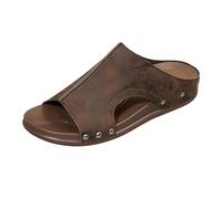 Home Slippers for Women Platform Slides, Summer Low Sandals Comfortable Sandals Open Toe Ankle Strap Slip On Drssey Casual Cork Slippers Cute Boho Beach Shoes Brown