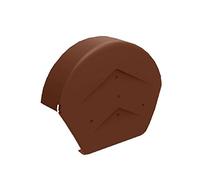 Home.smart Terracotta Half Round Ridge End Cap for Dry Verge Systems, Gable Apex Roof Tiles, Black, 1 Metre