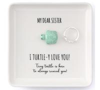 HOME SMILE Turtle Ring Dish Tray-Sister Gifts Birthday Mothers Day,Soul Sister Friend Gifts for Women Girls Presents,I Turtley Love You Gifts