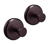 HOME SO Suction Cup Hooks for Shower & Bathroom Towel Holder 2-Pack - Suction Cups Hooks for Hanging Towels, Robes, & Coats - Tiles, Glass Door or Mirror - Shower Hooks & Towel Hooks Organizer -Bronze