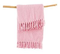 Home Soft Things Pink Throw Blanket Knitted Tweed Throw 60'' x 80'', Candy Pink, Super Soft Cozy Warm Comfortable Breathable Throw for Living Room Chair Couch Bed Sofa Bedroom Décor