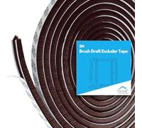 Home Solutions™ Window Insulation & Door Draft Excluder Strip, Window Draft Excluder for Windows, Seal Blocker for Patio & Front Doors (Brown, 5M(L) x 9MM(W) x 9MM(H))