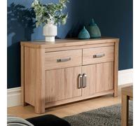 Home Source 2 Door 2 Drawer Sideboard Cupboard Storage Unit Oak Effect