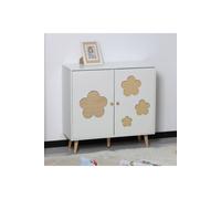 Home Source 2 Door Storage Cabinet Hallway Living Room Sideboard Wooden Legs in White Home Source White