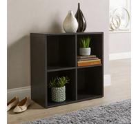 Home Source 4 Cube Storage Bookcase Shelf Unit Black