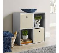 Home Source 4 Cube Storage Bookcase Shelf Unit Grey
