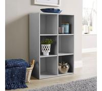 Home Source 6 Cube Storage Bookcase Shelf Unit Grey