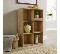 Home Source 6 Cube Storage Bookcase Shelf Unit Oak
