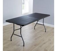 Home Source 6Ft Folding Indoor Outdoor Trestle Table Wood Effect Brown