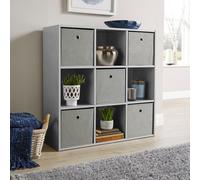 Home Source 9 Cube Storage Bookcase Shelf Unit Grey