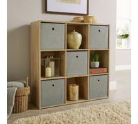 Storage Cube 9 Shelf Bookcase Wooden Display Unit Organiser Sonoma Oak Furniture