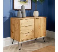 Home Source Acadia Compact Sideboard with 3 Drawers Waxed Pine