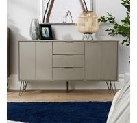 Home Source Acadia Industrial 3 Drawer Sideboard Storage Unit - Grey