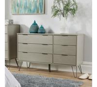 Home Source Acadia Industrial 6 Drawer Chest Storage Unit - Grey