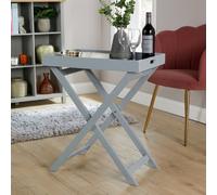 Side Coffee Table Butlers Tray Style Foldable MDF Living Room Home Source Grey One Size
