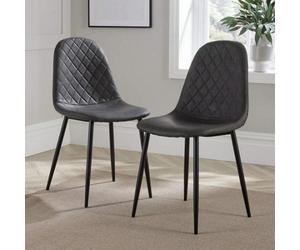 Home Source Anastasia Pair Dining Chairs Grey