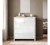 Home Source Ardenza High Gloss Chest Of 5 Drawers Bedroom Storage Furniture Unit
