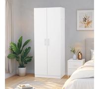 Home Source Arla 2 Door Wardrobe With Hanging Rail & Shelf Bedroom Storage White Home Source White