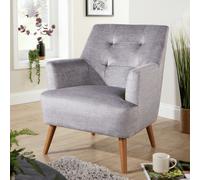 Home Source Arta Accent Chair Armchair Occasional Sofa Modern Upholstered Seating in Silver Home Source Silver