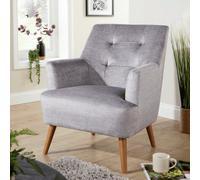 Home Source Arta Accent Chair Armchair Occasional Sofa Modern Upholstered Seating in Silver Home Source Silver