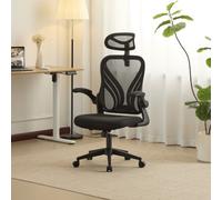 Home Source Ergonomic Design Office Chair Adjustable Armrests Breathable Foldable in Black Home Source Black