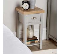 Home Source Avon 1 Drawer Slim Bedside Table Storage Unit 36mm Top in Grey Home Source Grey