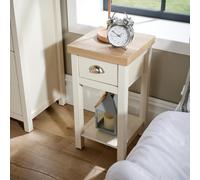 Home Source Avon Slim Bedside Cabinet With 1 Drawer And Shelf Off White