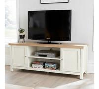 Home Source Avon 2 Door 36mm Thick Top Wide Tv Stand Shelf Unit White