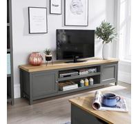 Home Source Avon 2 Door With Undershelf Storage Wide 36mm Thick Top Tv Unit Stand Graphite