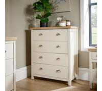 Home Source Avon 4 Drawer Chest Bedroom Storage Unit 36mm Top in Off-White Home Source Off-White