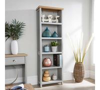 Home Source Avon 5 Shelves Tall Bookcase Storage Unit 36mm Thick Top Grey