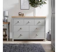 Home Source Avon 7 Drawer Chest Bedroom Storage Unit Grey