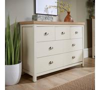 Home Source Avon 7 Drawer Chest Bedroom Storage Unit 36mm Top in Off-White Home Source Off-White