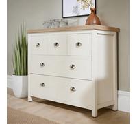 Home Source Avon 7 Drawer Off-White Sonoma Oak-Effect 36mm Thick Top Bedroom Storage Chest