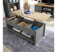Avon Hidden Storage Lift Up Coffee Table Unit Home Source Dark Grey One Size
