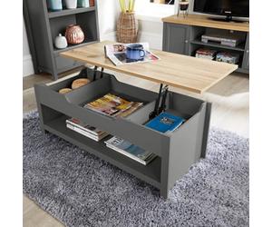 Home Source Avon Hidden Storage Lift Up Coffee Table Graphite