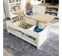 Home Source Avon Hidden Storage Lift Up Coffee Table White