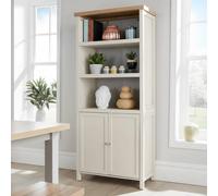 Home Source Avon Low 3 Shelves 2 Doors Bookcase Storage Unit Living Room 36mm Top in White Home Source White