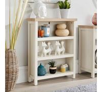 Home Source Avon Low 3 Shelves Bookcase 36mm Thick Top Storage Unit White