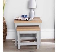 Home Source Avon Nest Of 2 Tables Set With 36mm Thick Top Grey