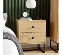 Home Source Aztec 2 Drawer Bedside Table Storage Unit