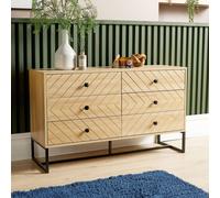 Aztec 6 Drawer Chest Bedroom Storage Unit Home Source Light Oak One Size
