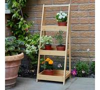 Home Source Bamboo Plant Stand for Indoor Plants Outdoor Plant Shelf Flower Stands for Living Room Balcony and Garden