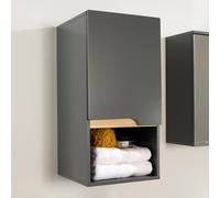 Home Source Florence Hanging Bathroom Wall Cabinet Storage Unit Grey