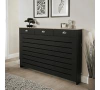 Home Source Batley Large Radiator Cover Mdf Wooden Home Decorative Modern Design Black