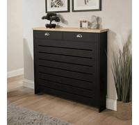 Home Source Batley Medium Radiator Cover Mdf Wooden Home Decorative Modern Design Black