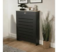 Home Source Batley Small Radiator Cover Mdf Wooden Home Decorative Modern Design Black