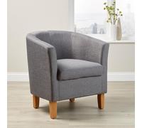 Home Source Bedford Small Padded Occasional Accent Tub Chair in Grey Home Source Grey