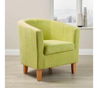Home Source Bedford Small Padded Tub Accent Occasional Armchair Green